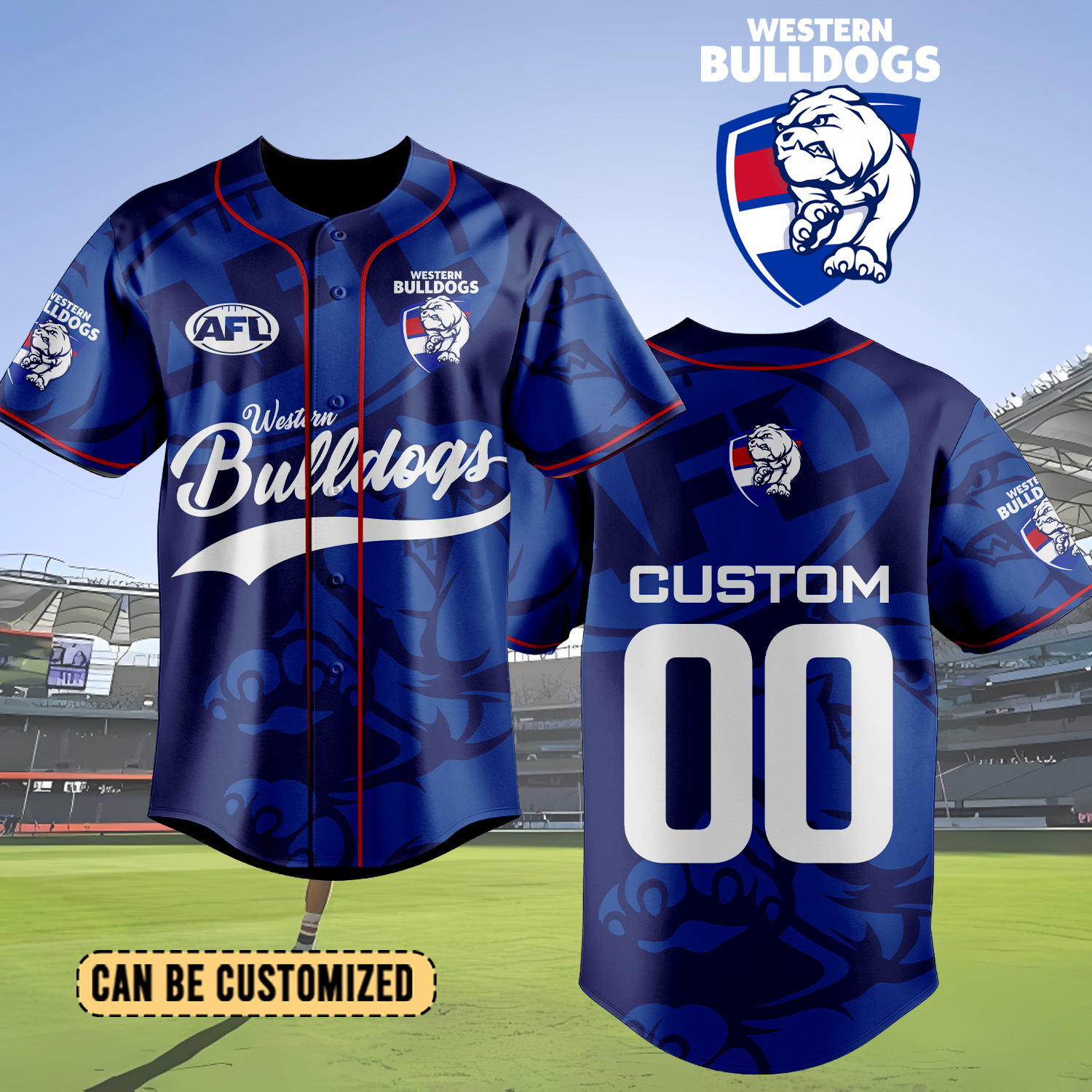 Auspiritmerch Western Bulldogs Personalized Baseball Jersey Gift For Fans