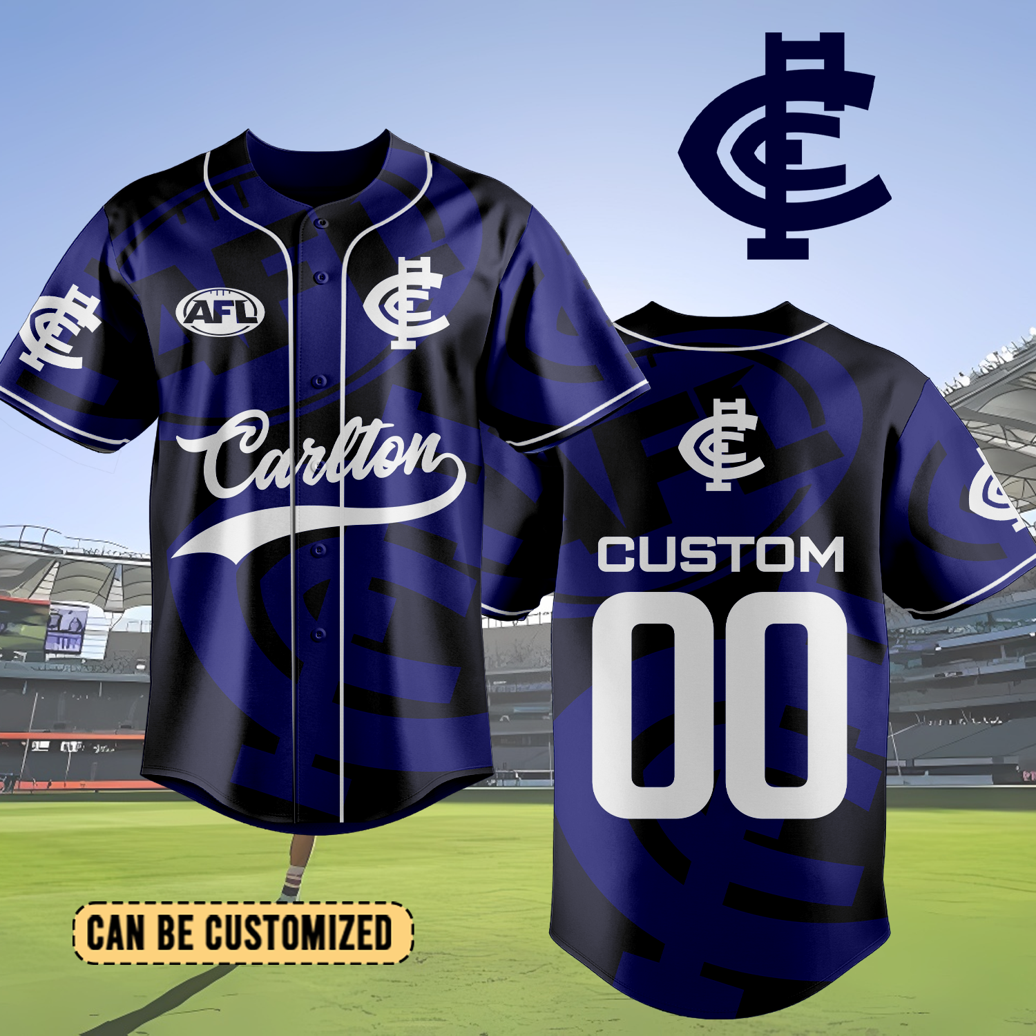 Auspiritmerch Carlton Blues Personalized Baseball Jersey Gift For Fans