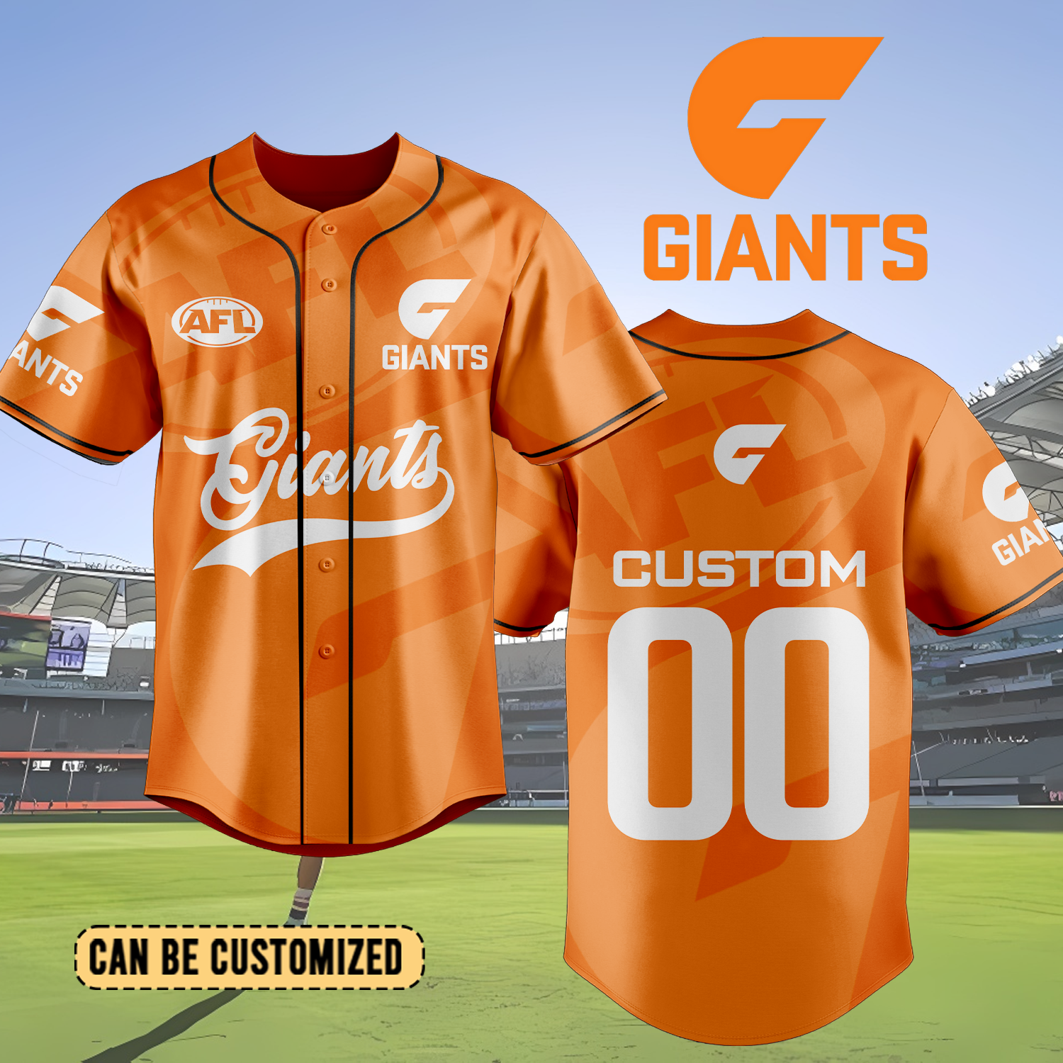Auspiritmerch GWS Giants Personalized Baseball Jersey Gift For Fans