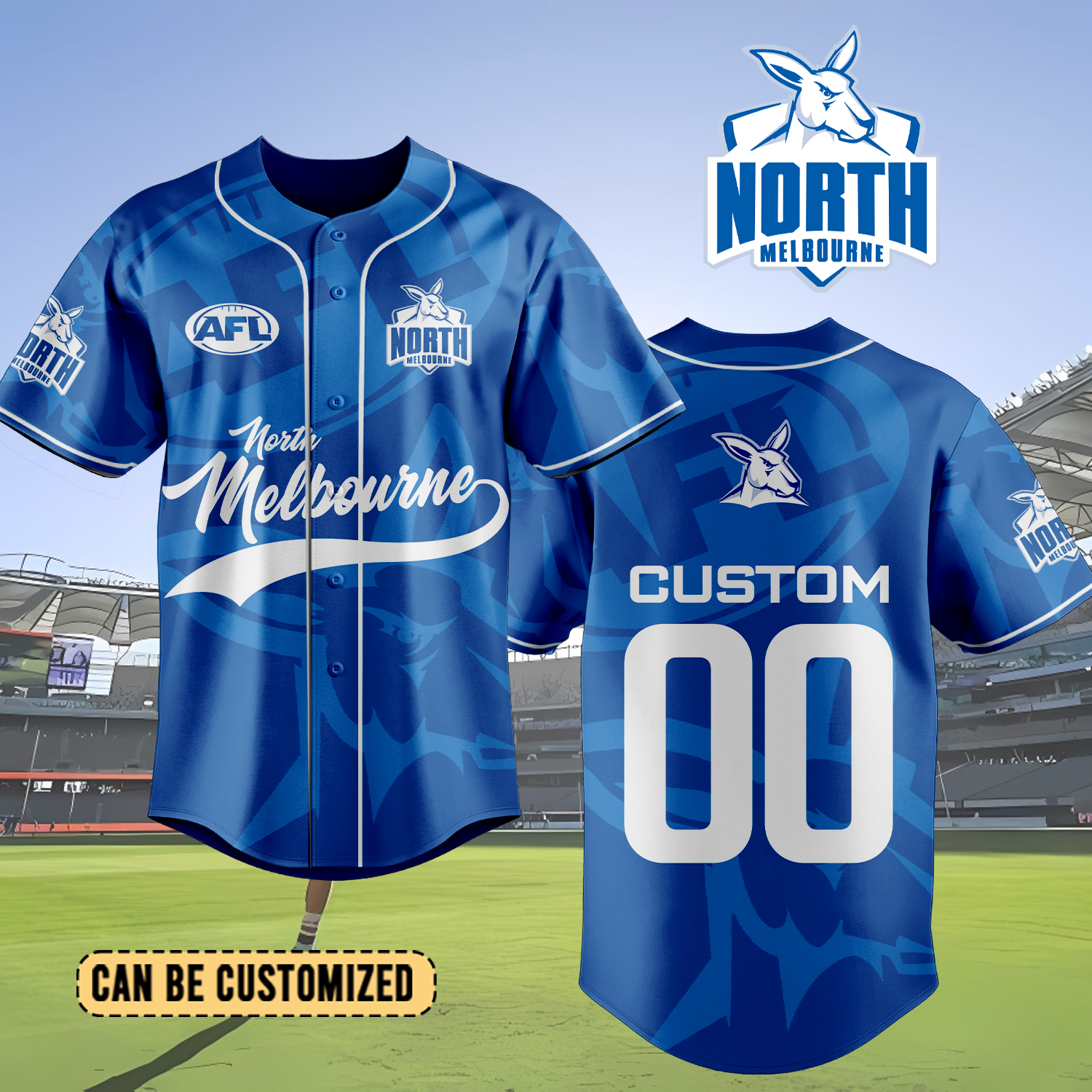 Auspiritmerch North Melbourne Personalized Baseball Jersey Gift For Fans