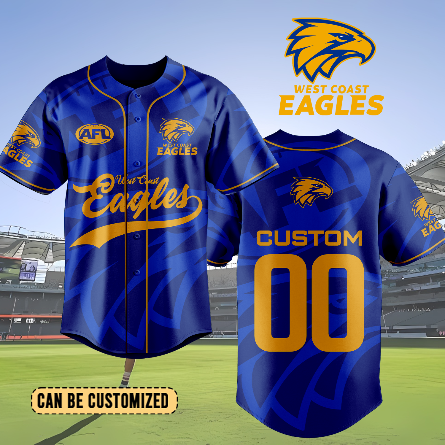 Auspiritmerch West Coast Eagles Personalized Baseball Jersey Gift For Fans