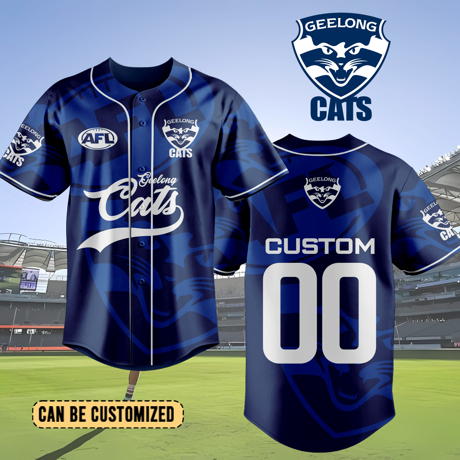 Auspiritmerch Geelong Cats Personalized Baseball Jersey Gift For Fans