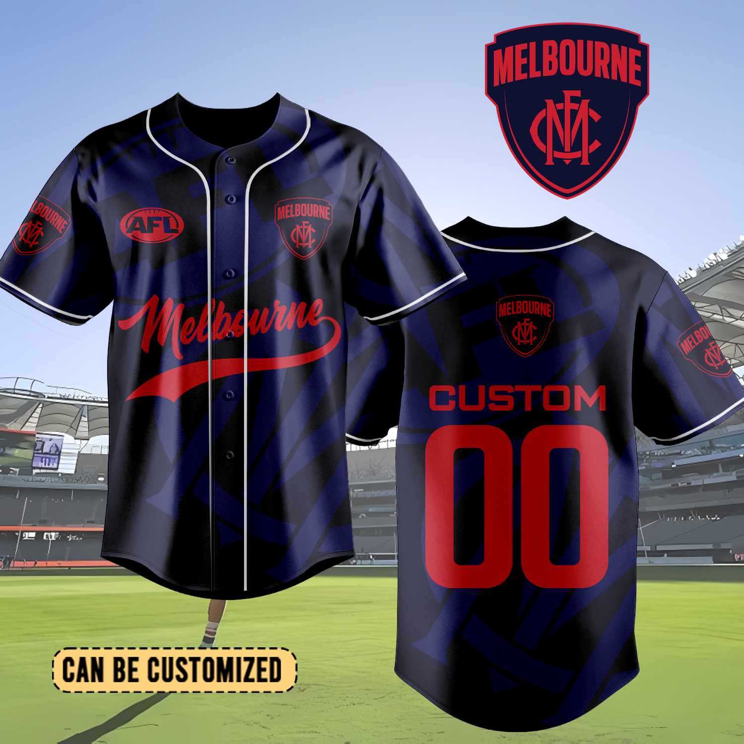 Auspiritmerch Melbourne Demons Personalized Baseball Jersey Gift For Fans