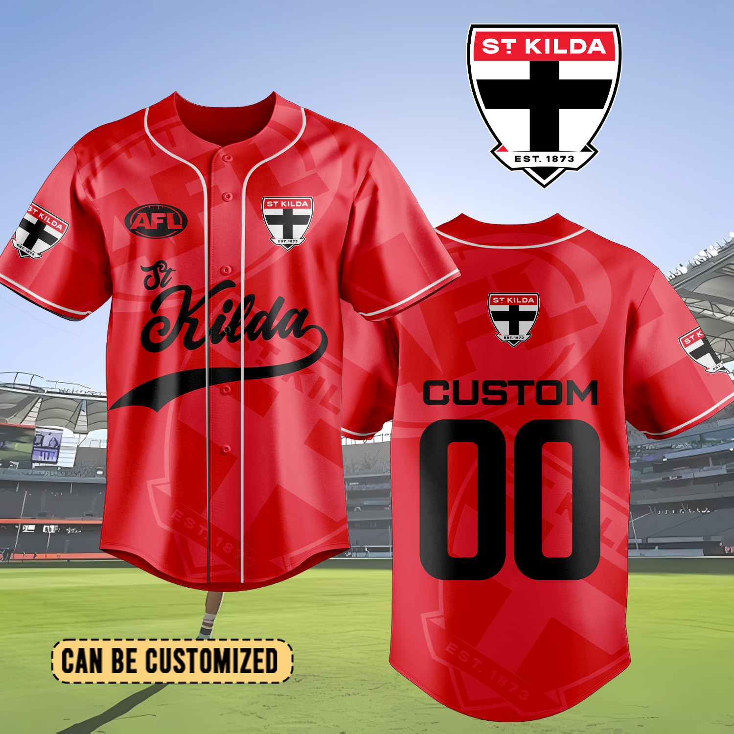 Auspiritmerch St Kilda Saints Personalized Baseball Jersey Gift For Fans