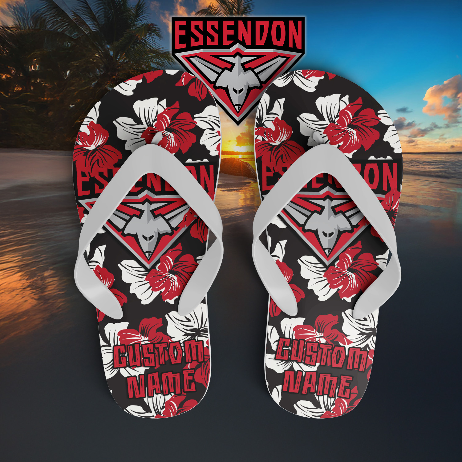 Auspiritmerch Essendon Personalized Flip Flops Gift For Fans