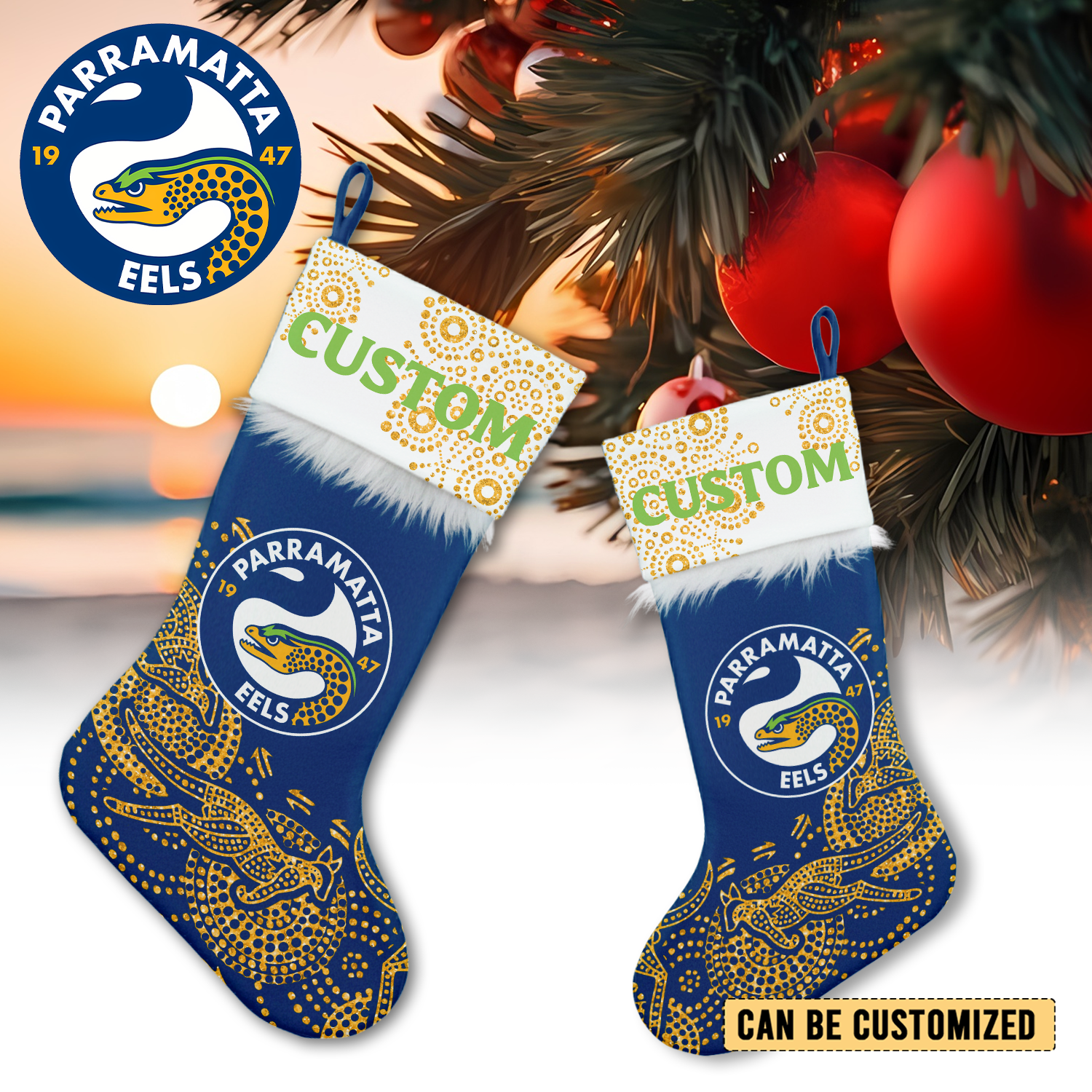 Auspiritmerch Parramatta Eels Personalized Christmas Stockings Gift For Fan