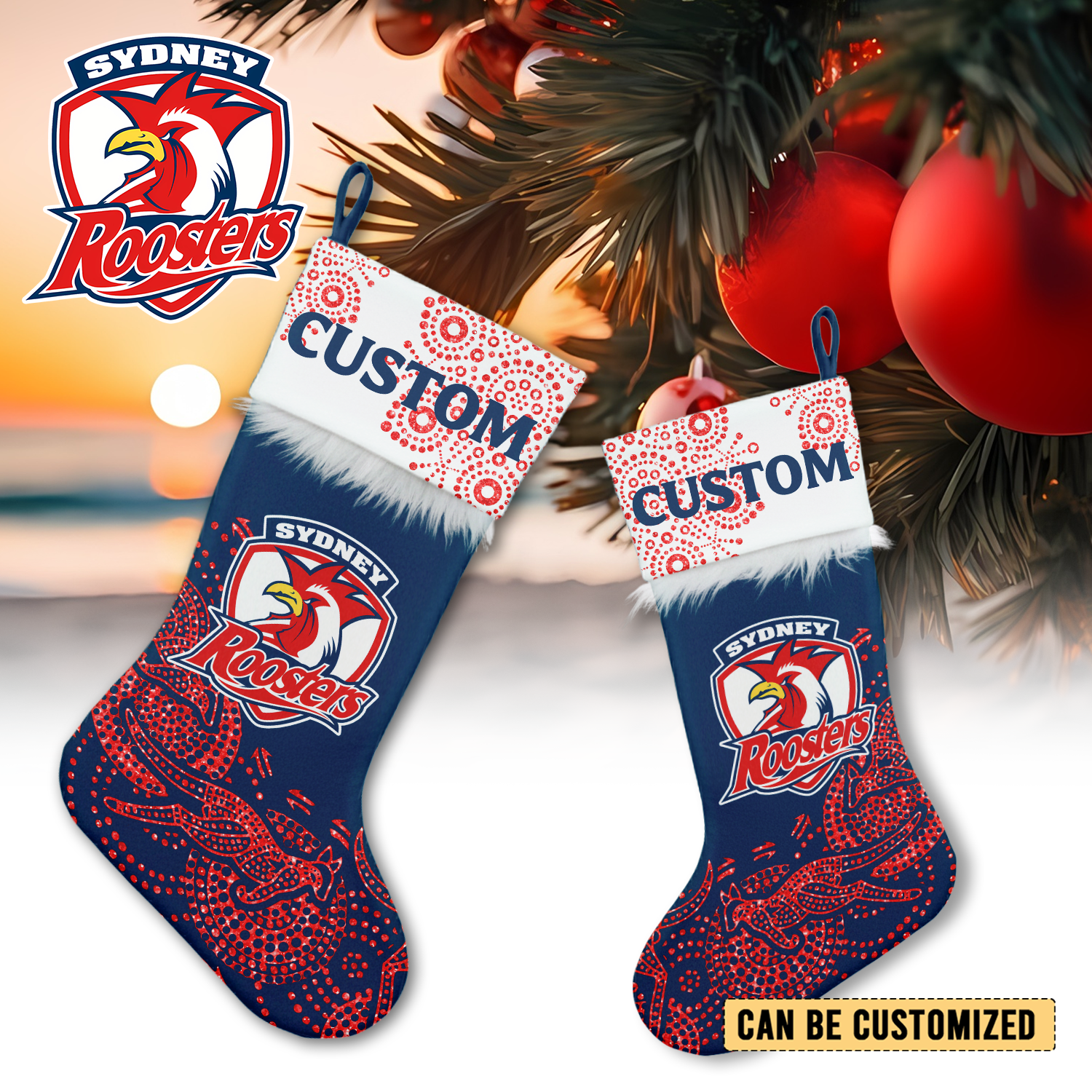 Auspiritmerch Sydney Roosters Personalized Christmas Stockings Gift For Fan