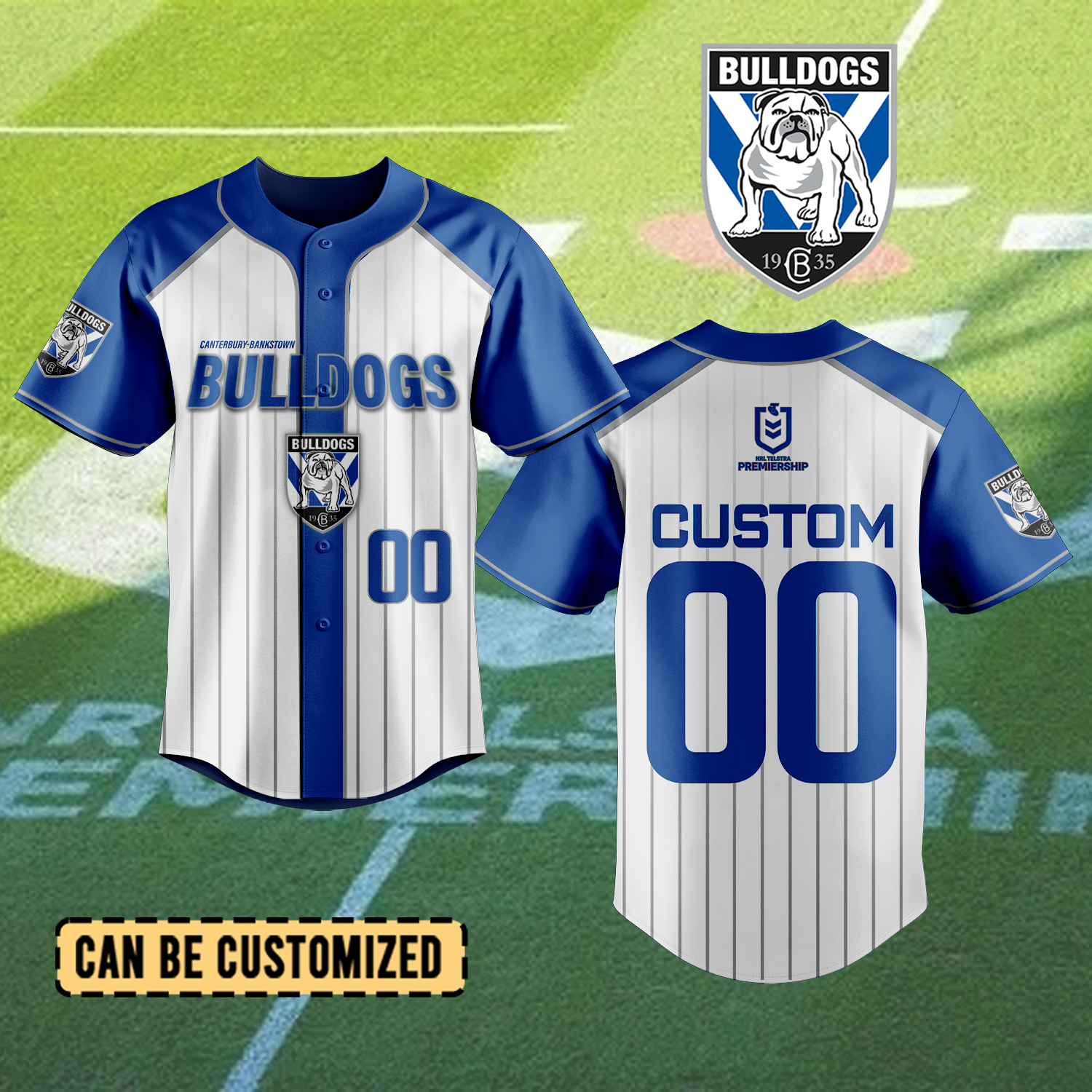 Auspiritmerch Canterbury-Bankstown Bulldogs Personalized Baseball Jersey Gifts For Fans