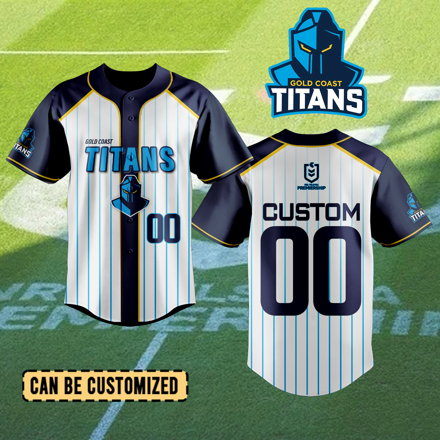 Auspiritmerch Gold Coast Titans Personalized Baseball Jersey Gifts For Fans