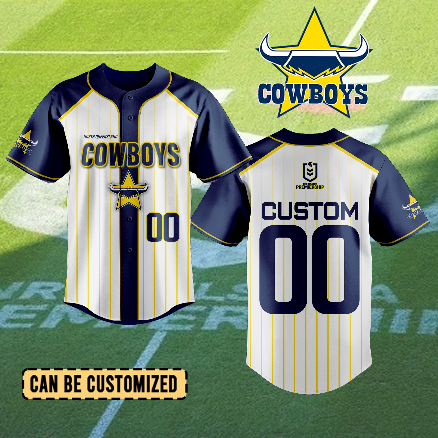 Auspiritmerch North Queensland Cowboys Personalized Baseball Jersey Gifts For Fans