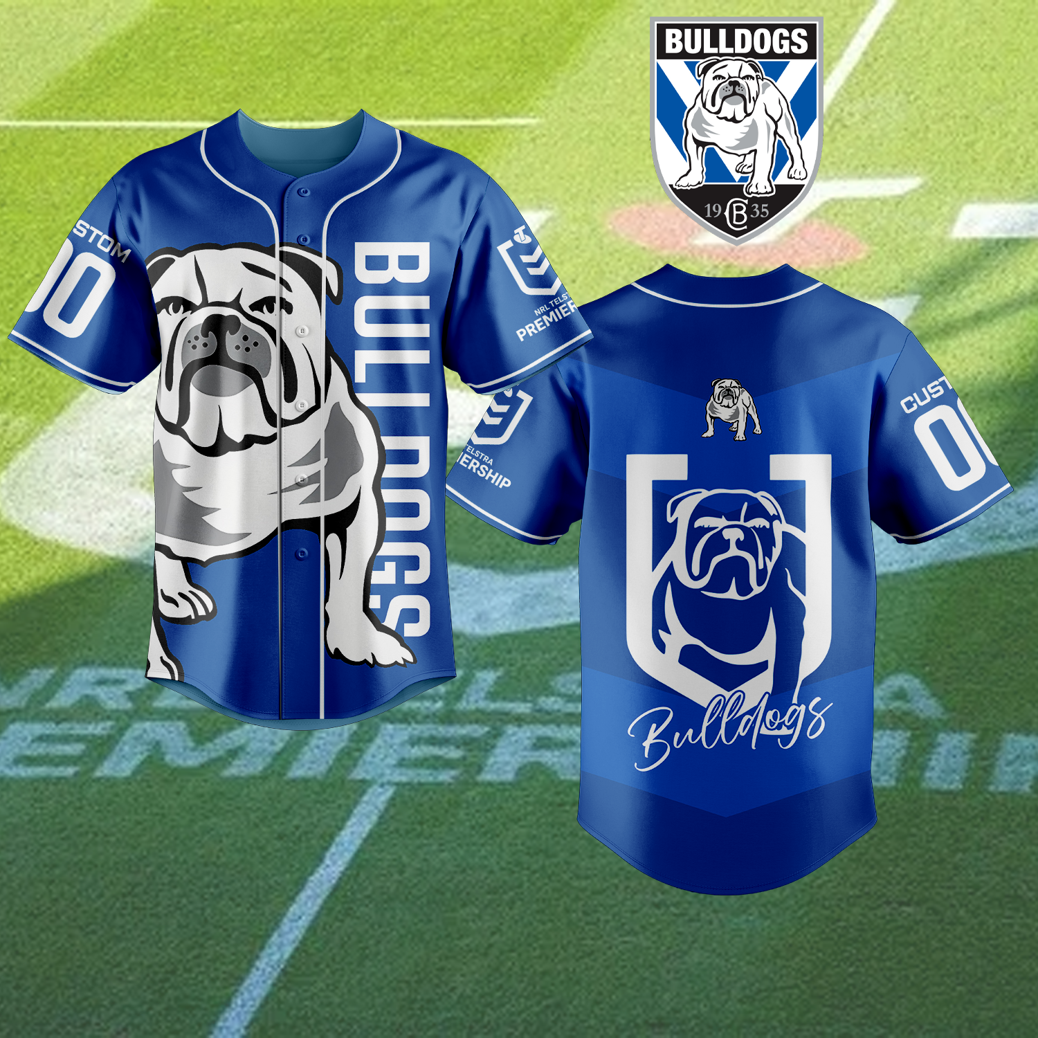 Auspiritmerch Canterbury-Bankstown Bulldogs Personalized Baseball Jersey Gifts For Fans