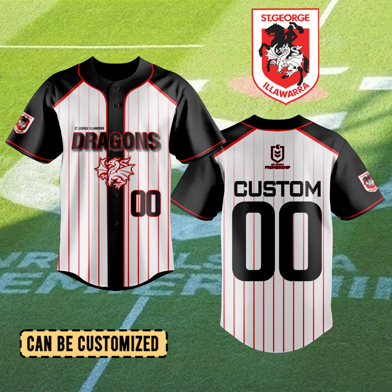 Auspiritmerch St. George Illawarra Dragons Personalized Baseball Jersey Gifts For Fans