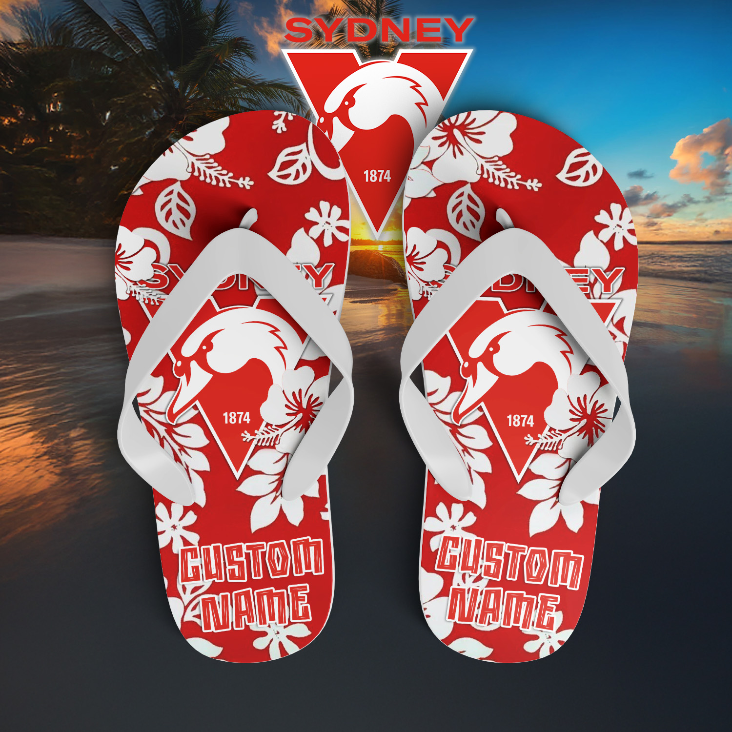 Auspiritmerch Sydney Swans Personalized Flip Flops Gift For Fans
