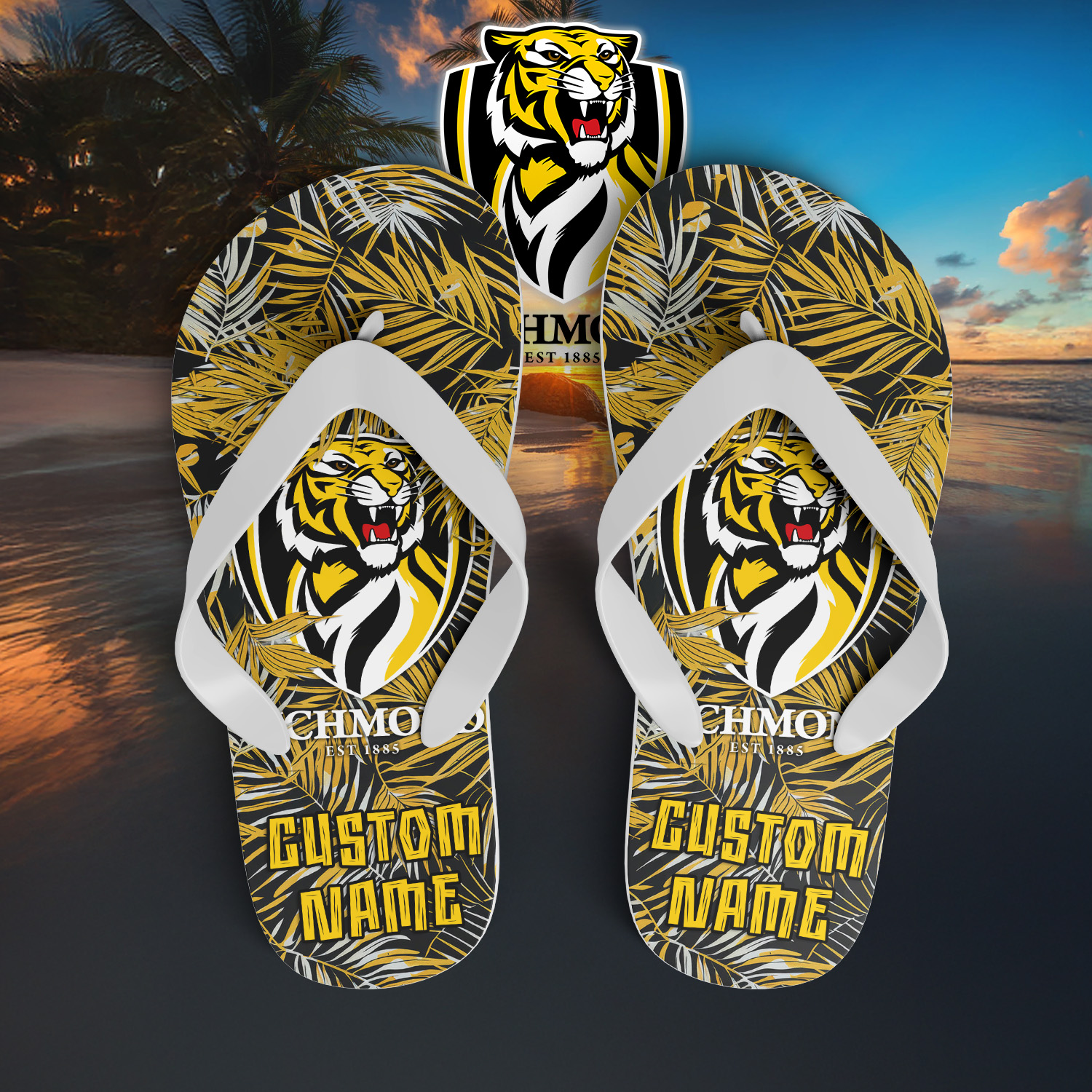 Auspiritmerch Richmond Tigers Personalized Flip Flops Gift For Fans