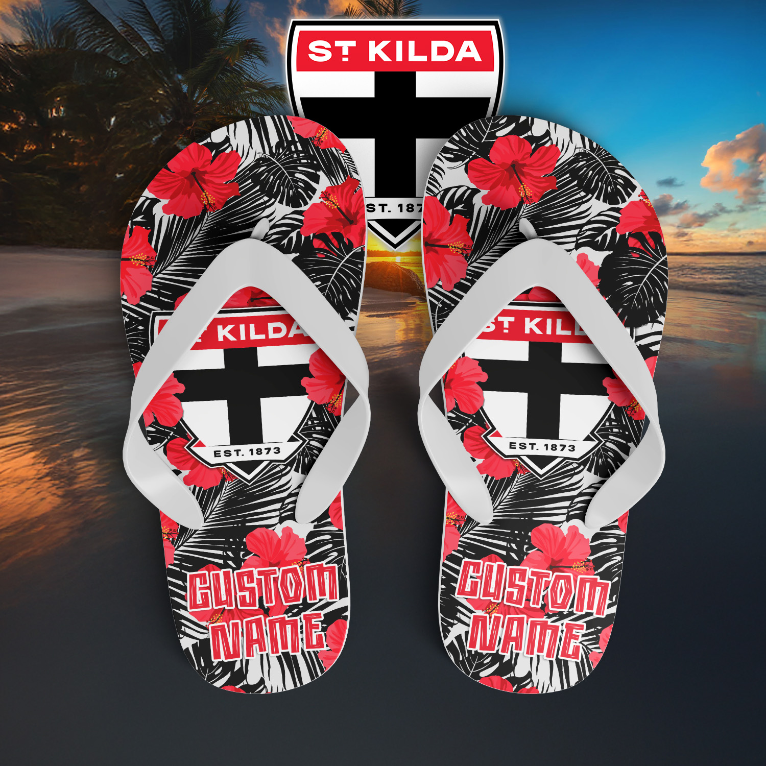 Auspiritmerch St Kilda Saints Personalized Flip Flops Gift For Fans