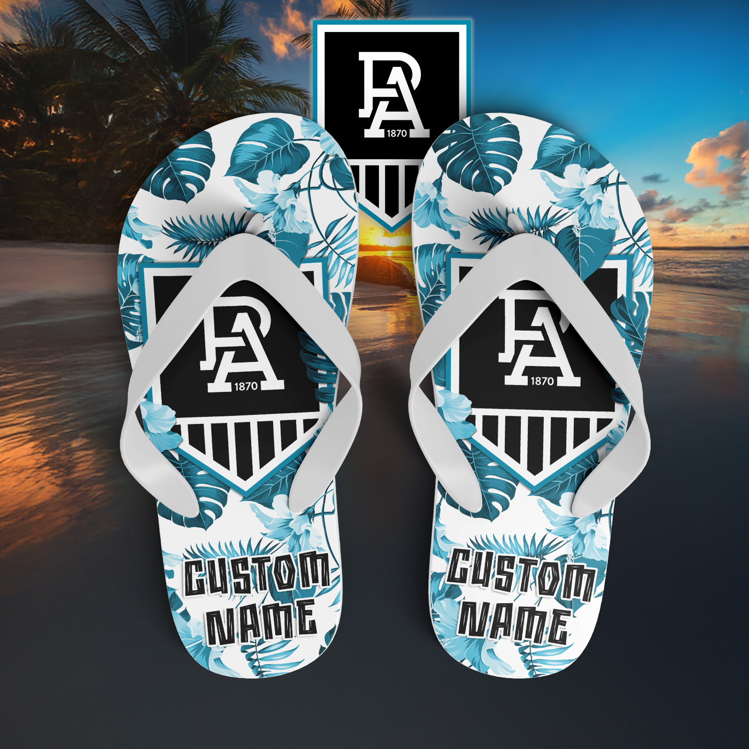Auspiritmerch Port Adelaide Personalized Flip Flops Gift For Fans