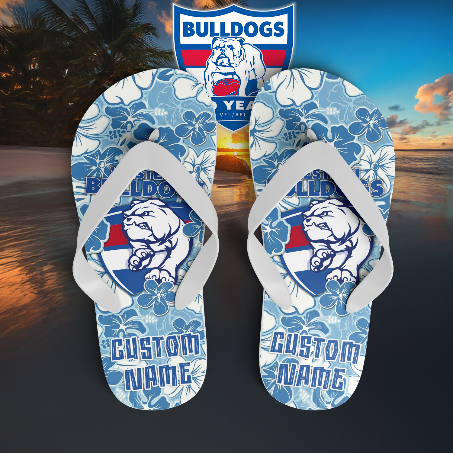 Auspiritmerch Western Bulldogs Personalized Flip Flops Gift For Fans