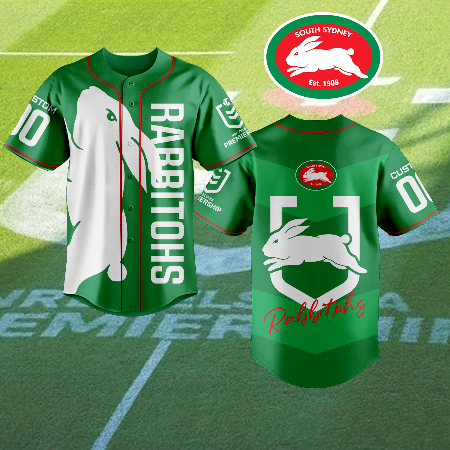 Auspiritmerch South Sydney Rabbitohs Personalized Baseball Jersey Gifts For Fans