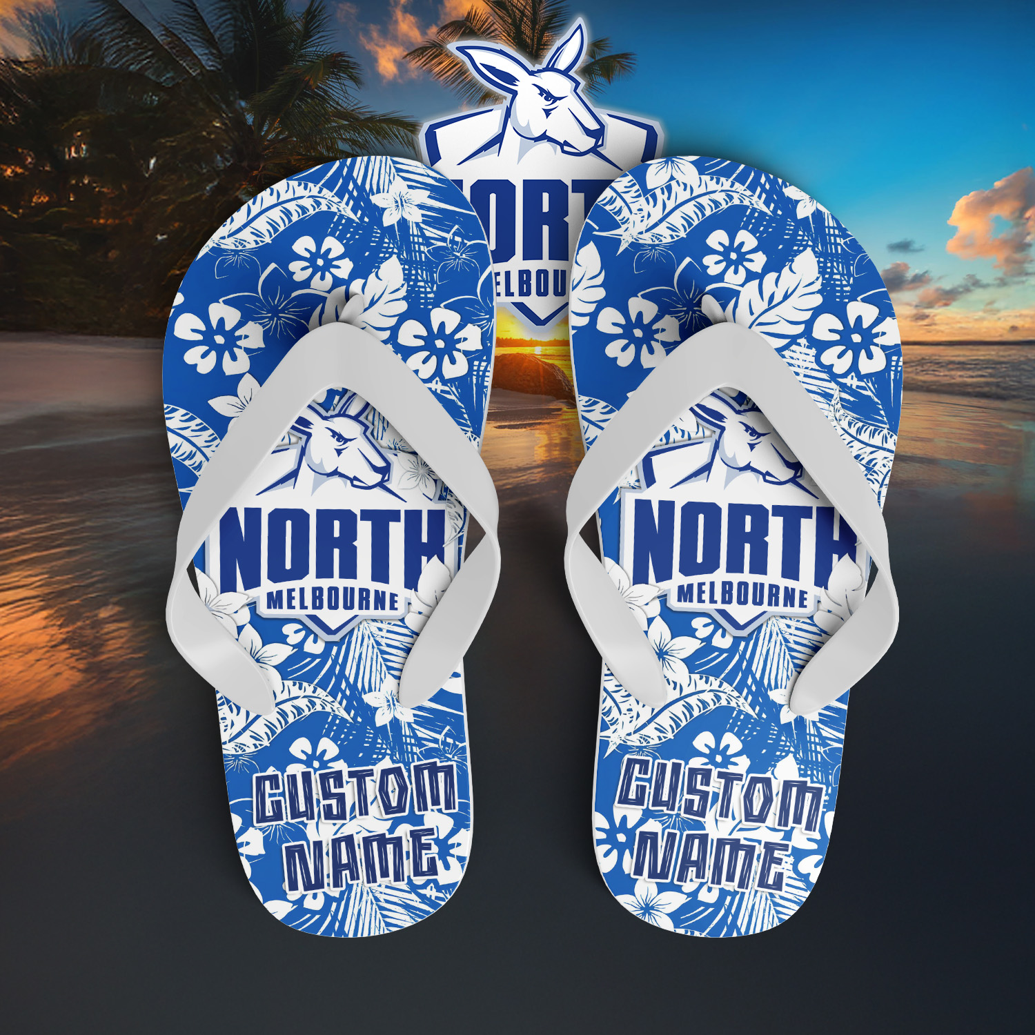 Auspiritmerch North Melbourne Personalized Flip Flops Gift For Fans