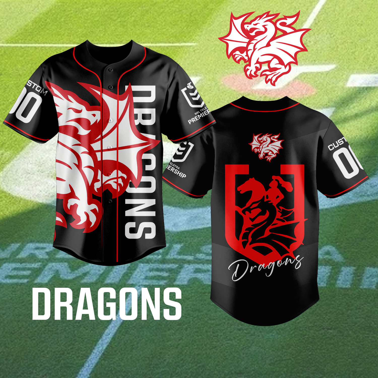 Auspiritmerch St. George Illawarra Dragons Personalized Baseball Jersey Gifts For Fans