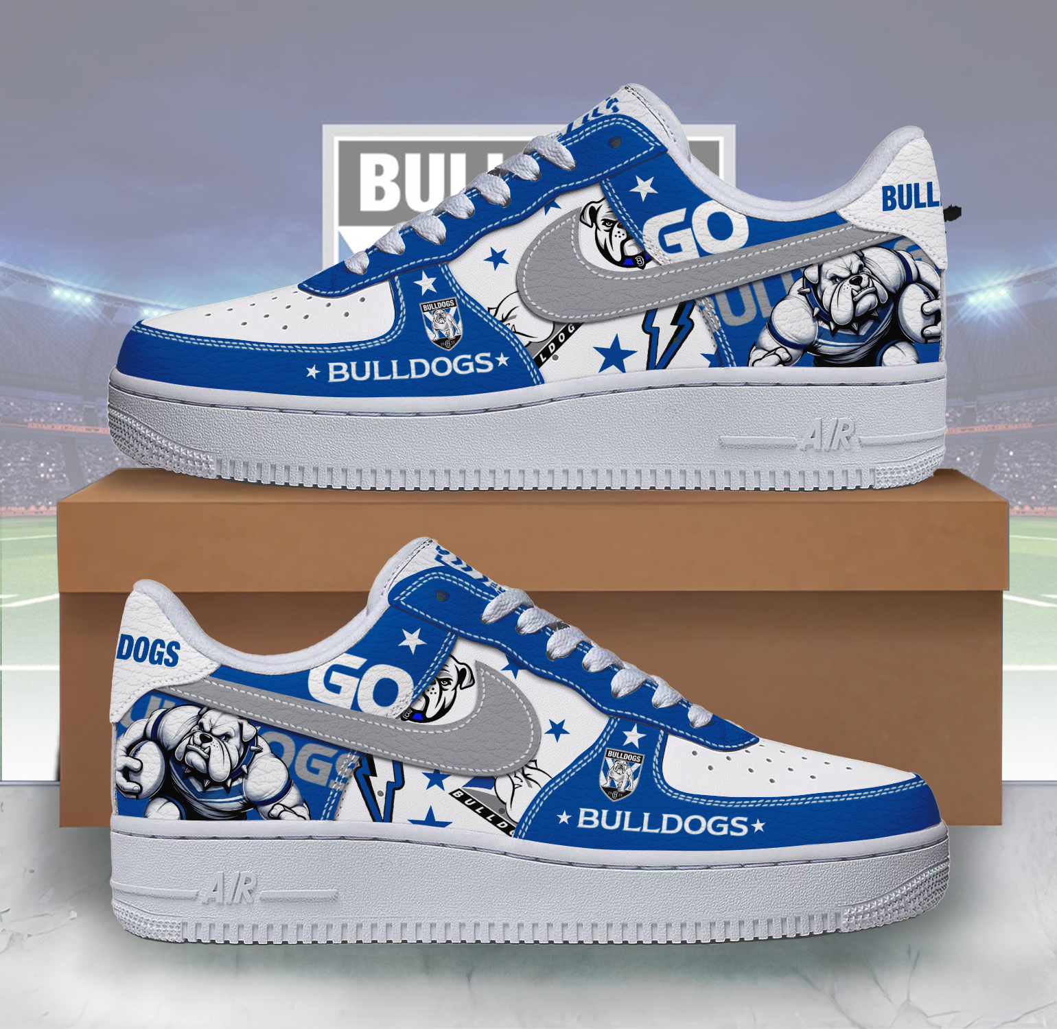 Auspiritmerch Canterbury-Bankstown Bulldogs Sports Air Low-Top Sneakers Shoes For Men And Women