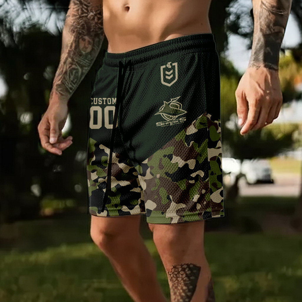 Auspiritmerch Cronulla-Sutherland Sharks Personalized Short Pants Gift For Fans