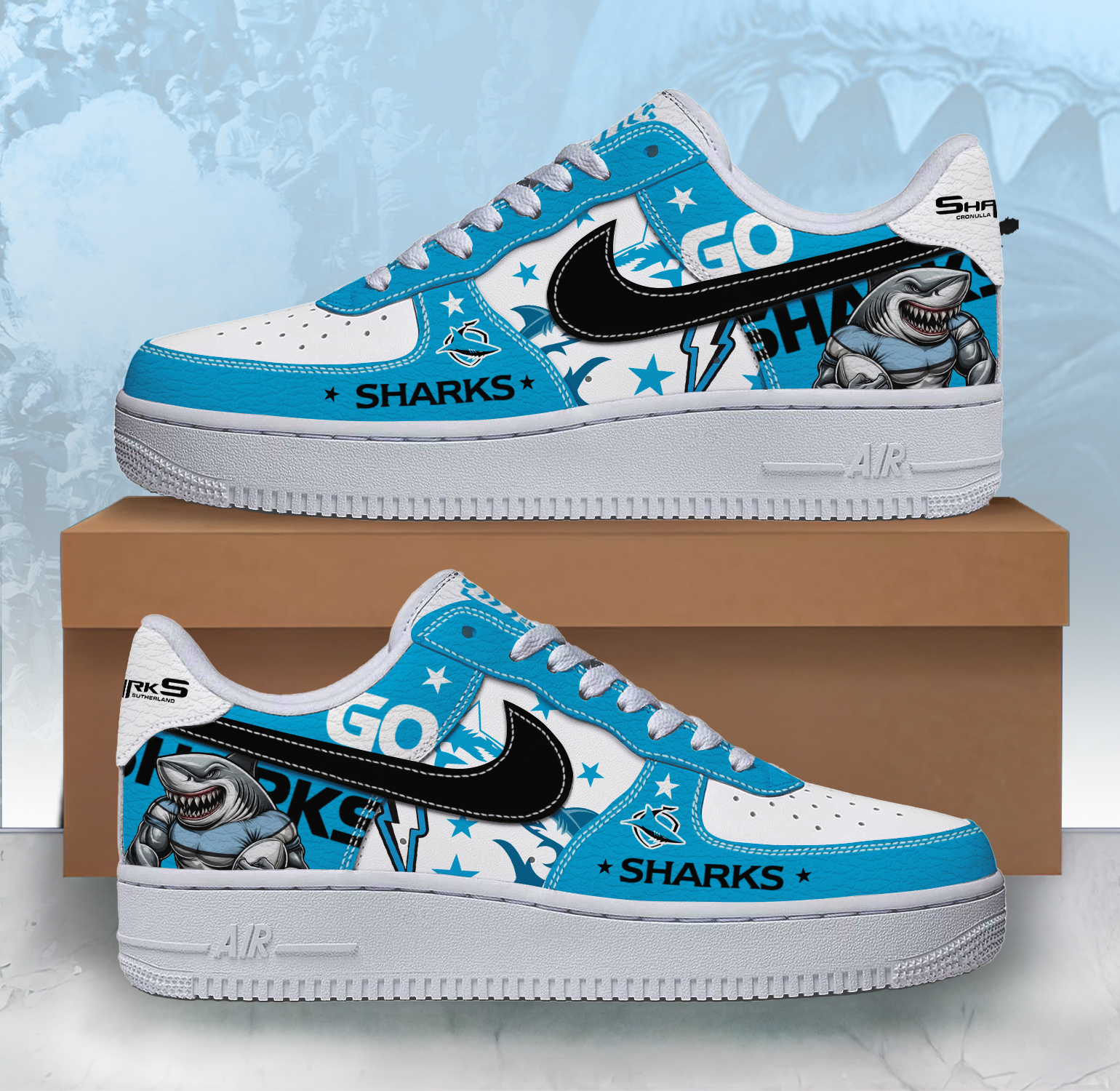 Auspiritmerch Cronulla-Sutherland Sharks Sports Air Low-Top Sneakers Shoes For Men And Women