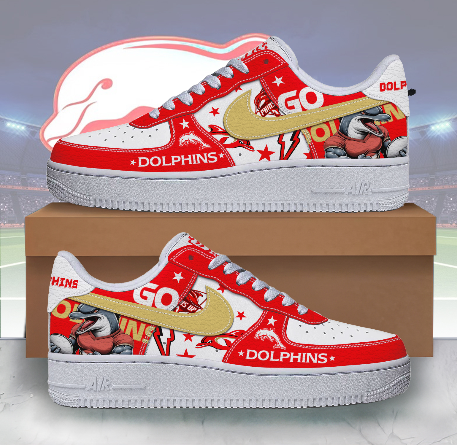 Auspiritmerch Dolphins Sports Air Low-Top Sneakers Shoes For Men And Women