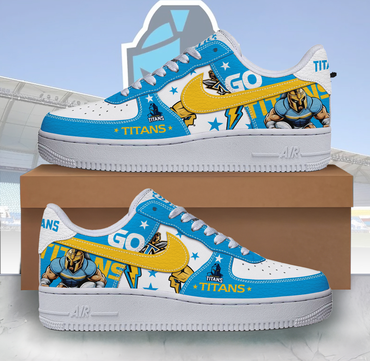 Auspiritmerch Gold Coast Titans Sports Air Low-Top Sneakers Shoes For Men And Women