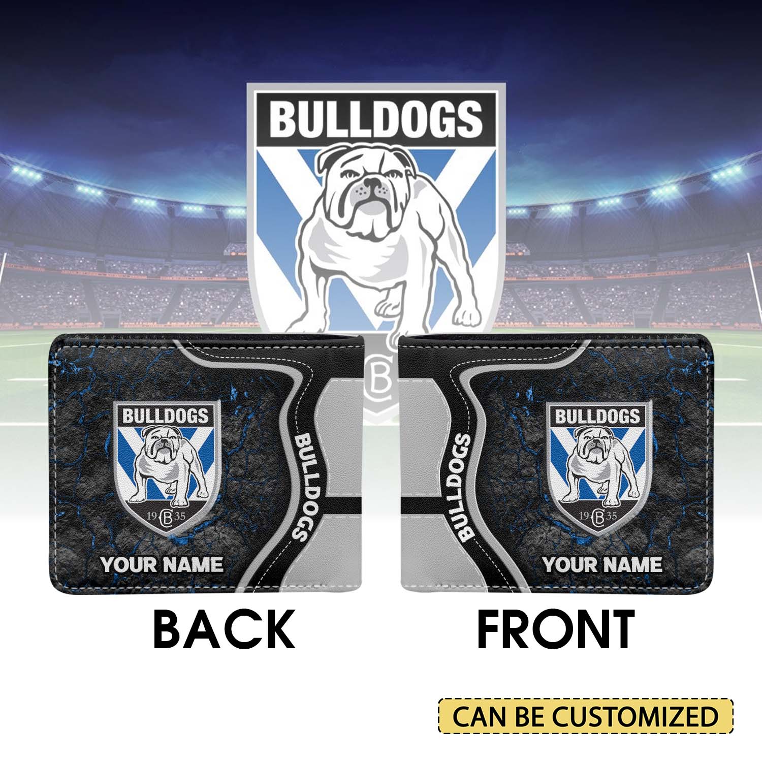 Auspiritmerch Canterbury-Bankstown Bulldogs Personalized Leather Wallet Gift For Fans