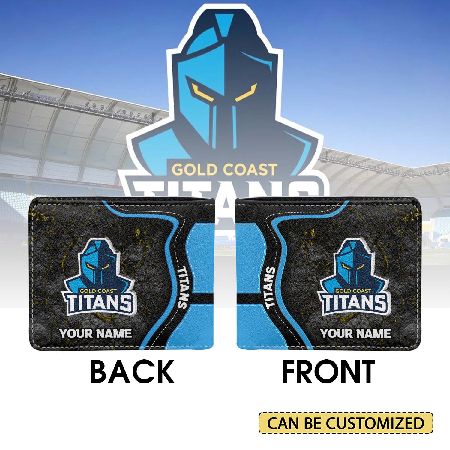 Auspiritmerch Gold Coast Titans Personalized Leather Wallet Gift For Fans