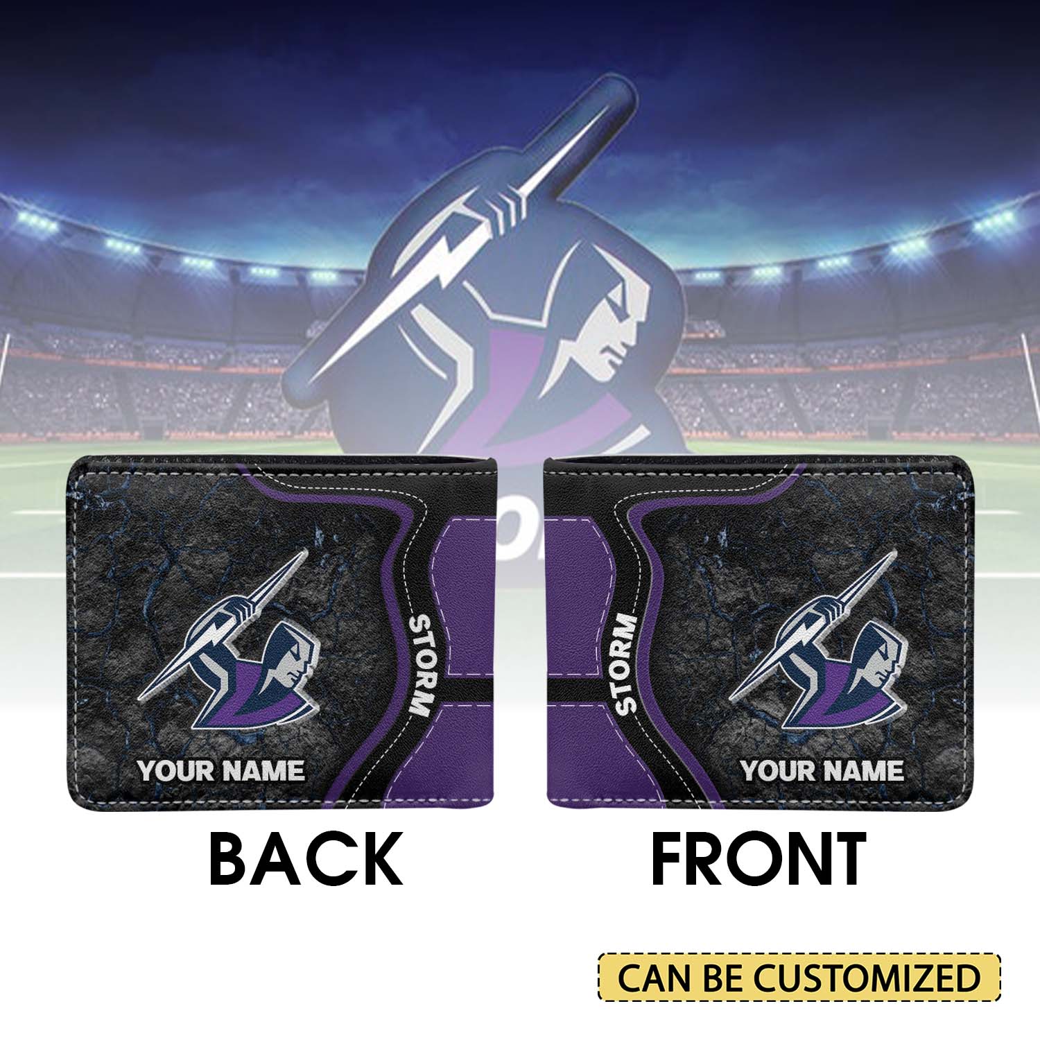 Auspiritmerch Melbourne Storm Personalized Leather Wallet Gift For Fans