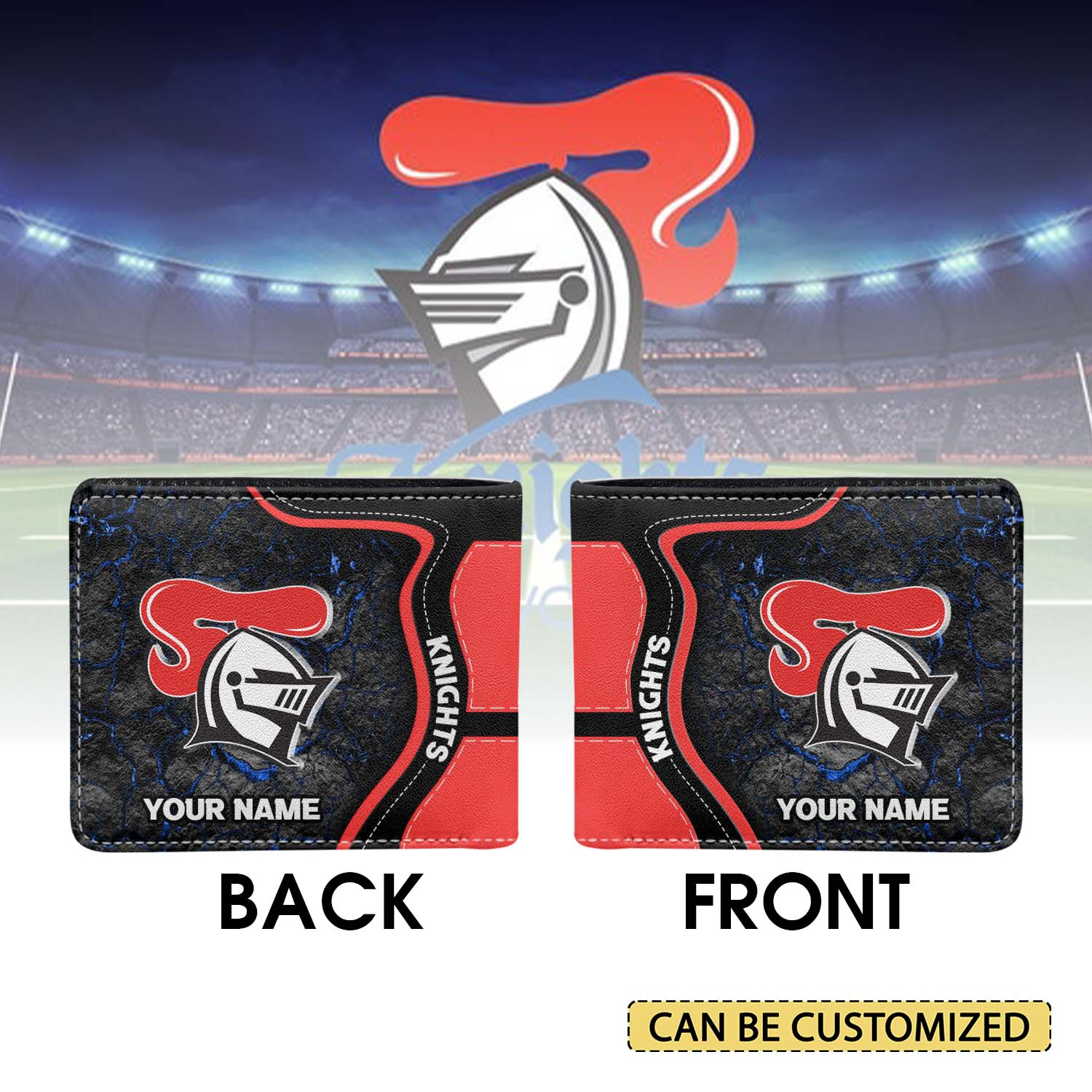 Auspiritmerch Newcastle Knights Personalized Leather Wallet Gift For Fans