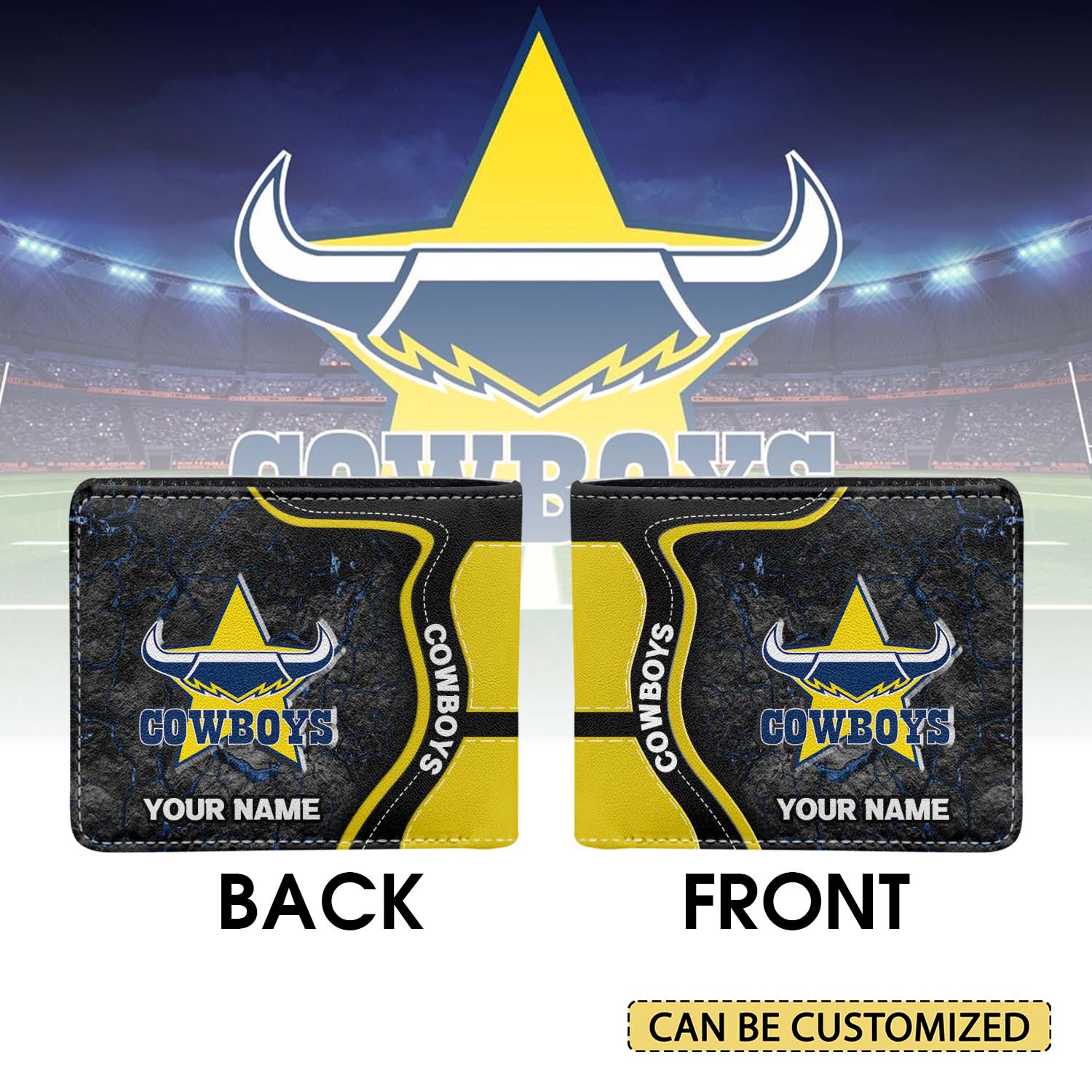 Auspiritmerch North Queensland Cowboys Personalized Leather Wallet Gift For Fans