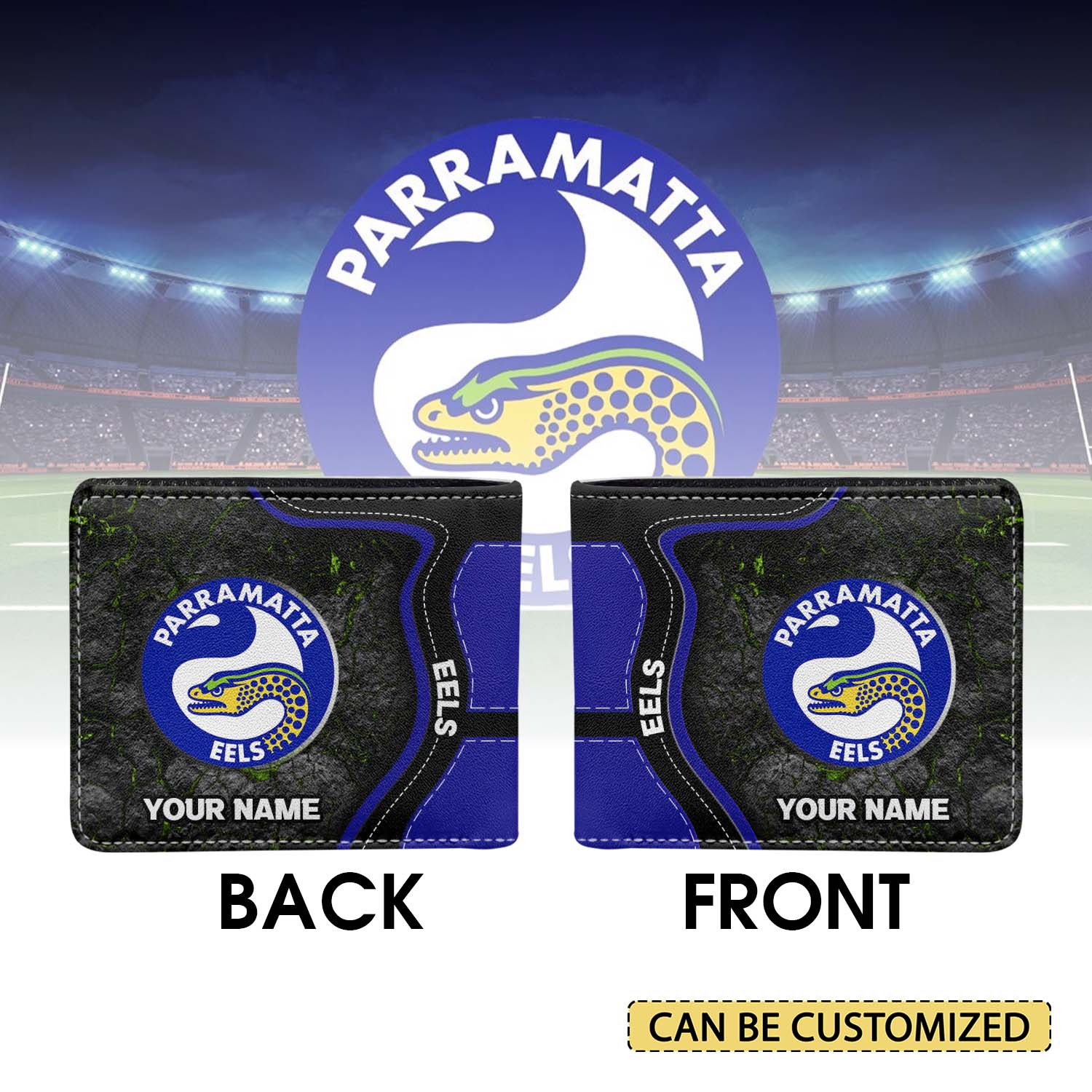 Auspiritmerch Parramatta Eels Personalized Leather Wallet Gift For Fans