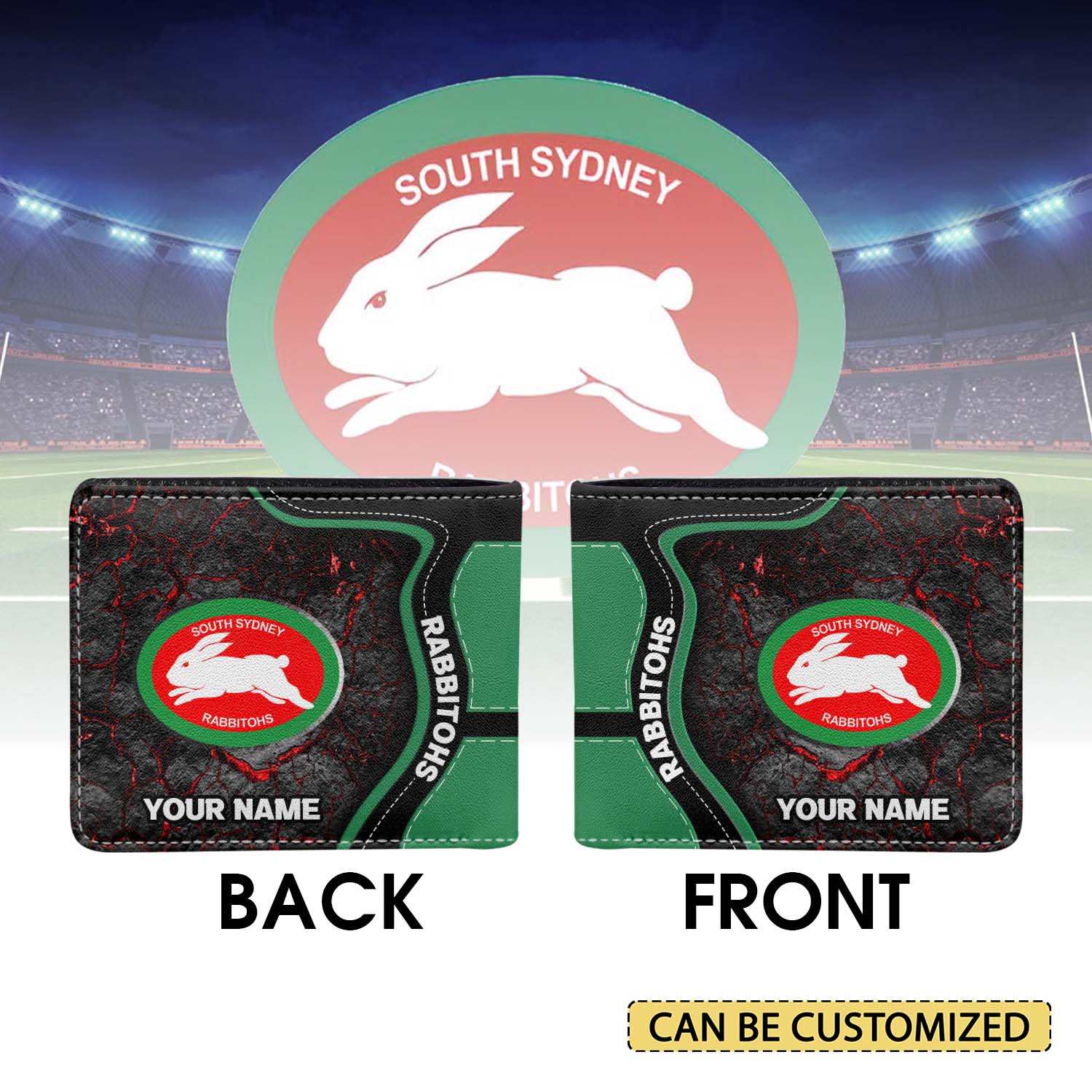 Auspiritmerch South Sydney Rabbitohs Personalized Leather Wallet Gift For Fans