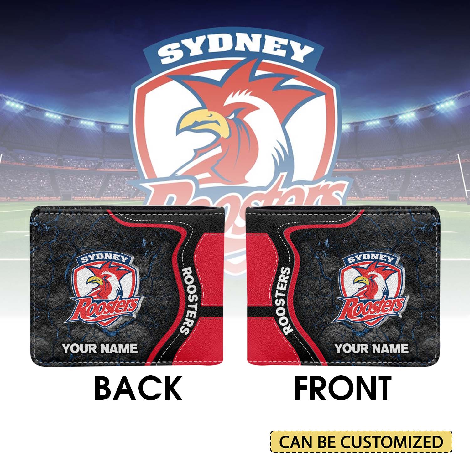 Auspiritmerch Sydney Roosters Personalized Leather Wallet Gift For Fans
