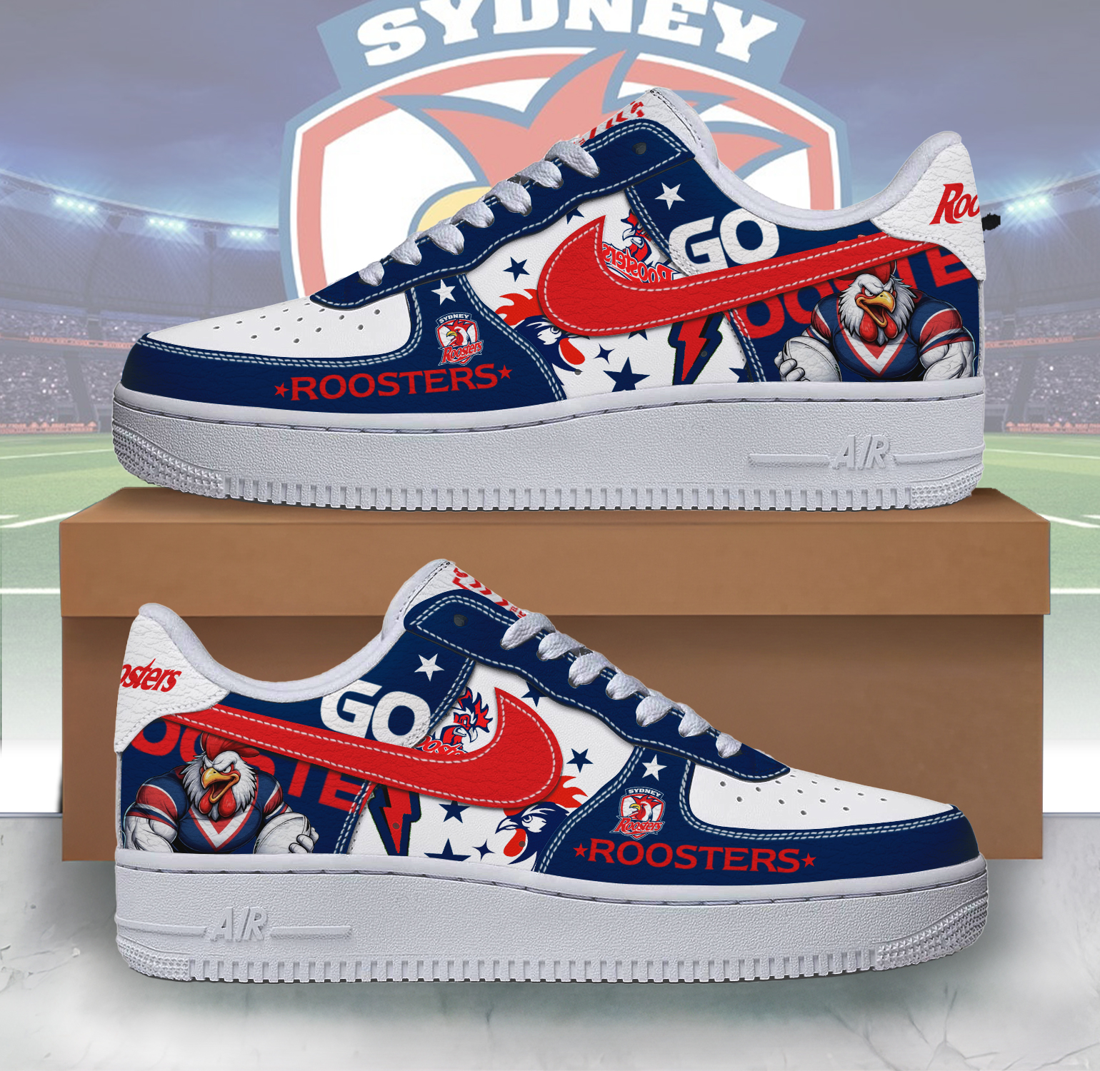 Auspiritmerch Sydney Roosters Sports Air Low-Top Sneakers Shoes For Men And Women