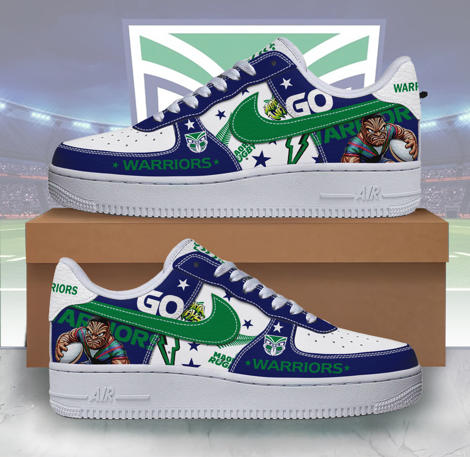 Auspiritmerch New Zealand Warriors Sports Air Low-Top Sneakers Shoes For Men And Women