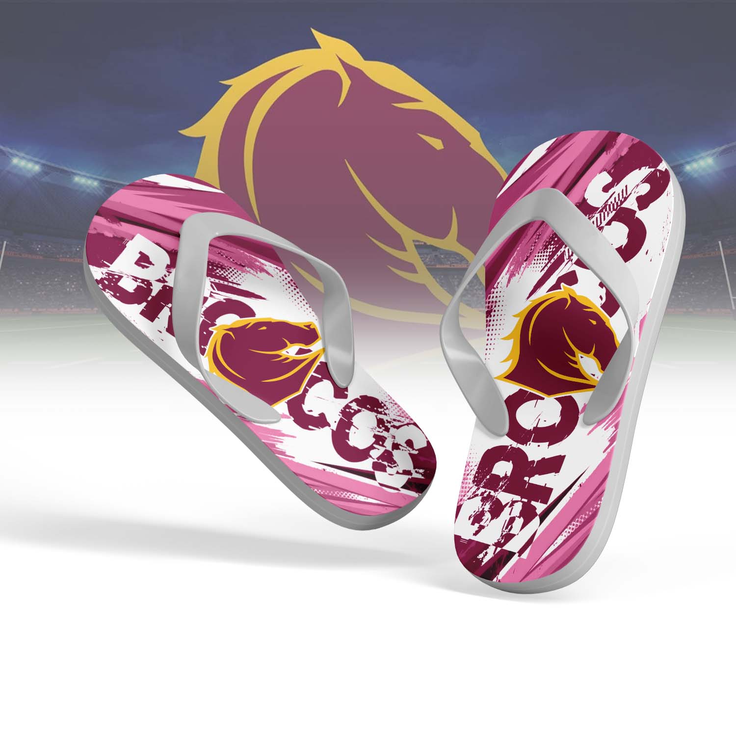 Auspiritmerch Brisbane Broncos Personalized Flip Flops Gift For Fans
