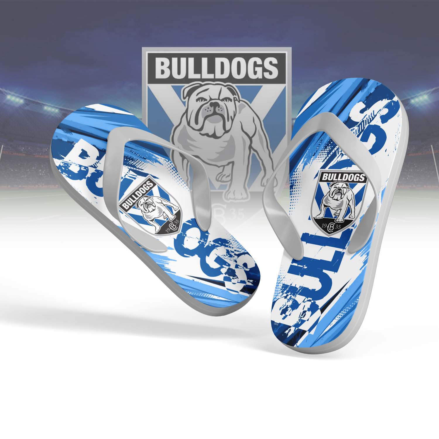 Auspiritmerch Canterbury-Bankstown Bulldogs Personalized Flip Flops Gift For Fans