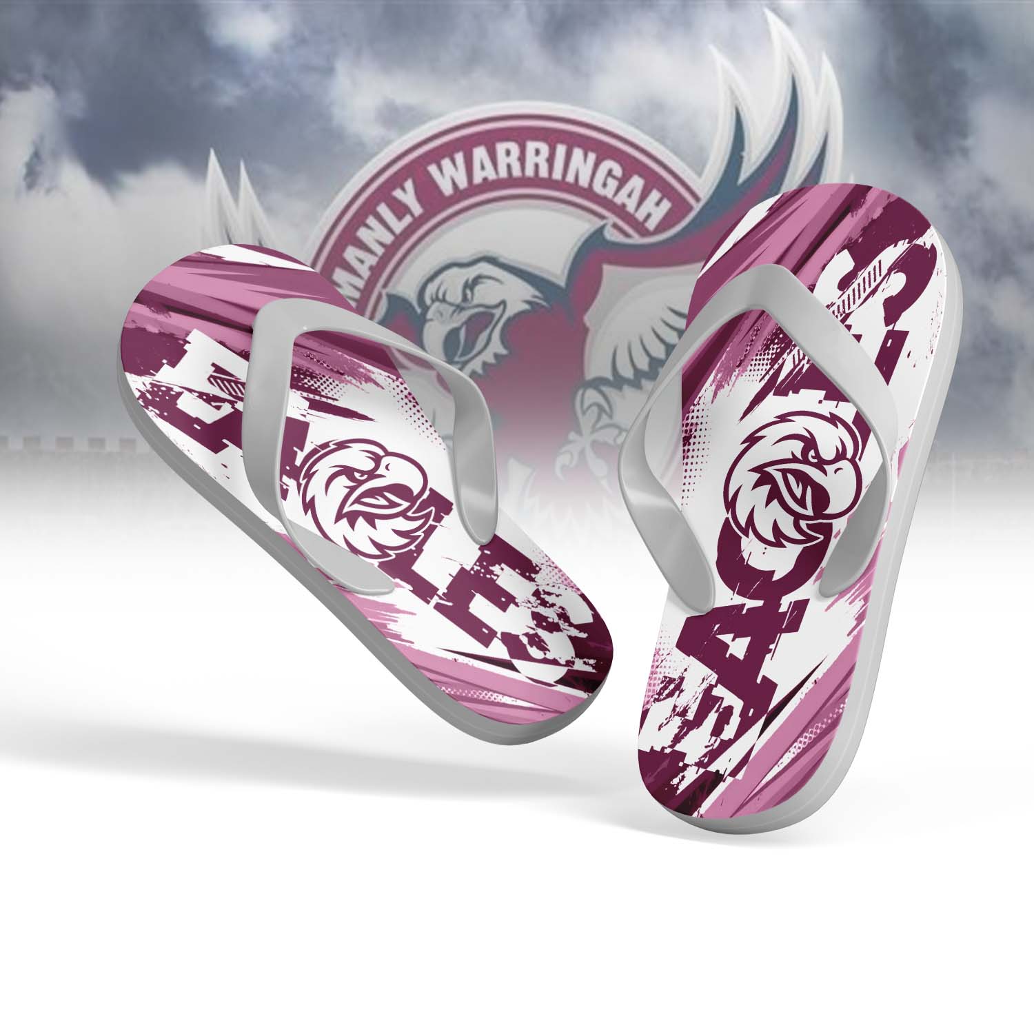 Auspiritmerch Manly Warringah Sea Eagles Personalized Flip Flops Gift For Fans