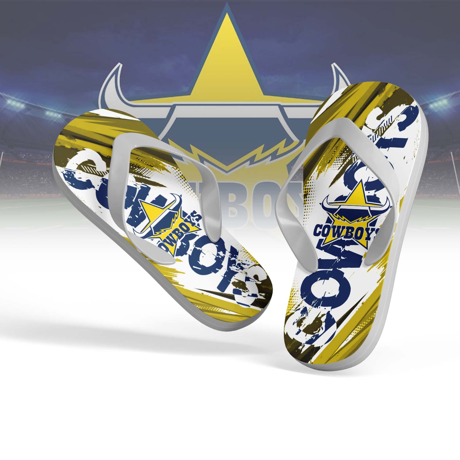 Auspiritmerch North Queensland Cowboys Personalized Flip Flops Gift For Fans