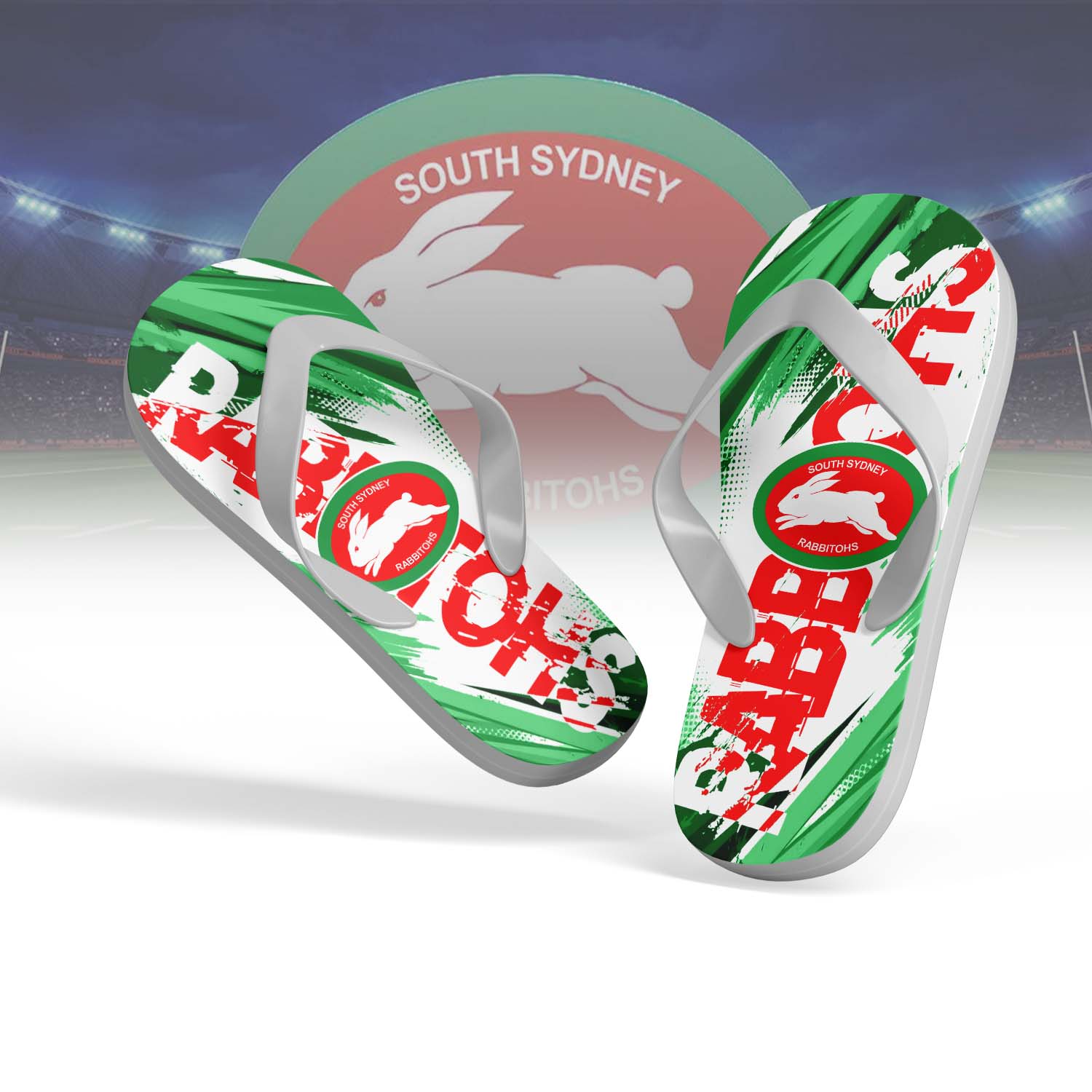 Auspiritmerch South Sydney Rabbitohs Personalized Flip Flops Gift For Fans