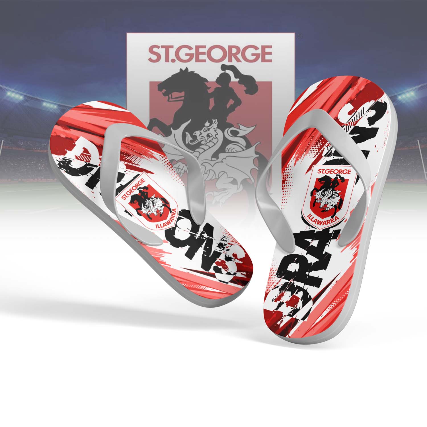 Auspiritmerch St. George Illawarra Dragons Personalized Flip Flops Gift For Fans