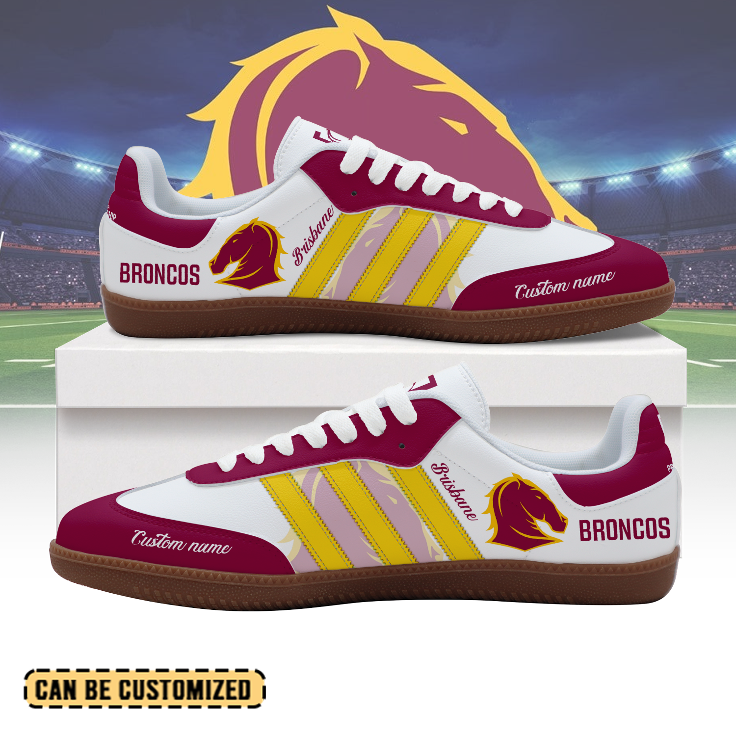 Auspiritmerch Brisbane Broncos Samba Shoes For Men And Women