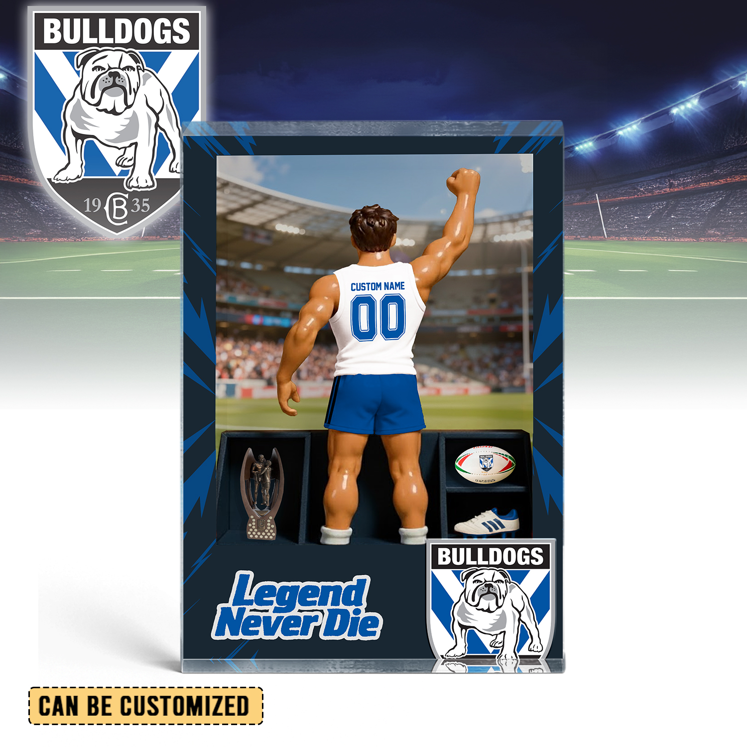 Auspiritmerch Canterbury-Bankstown Bulldogs Personalized Sports Acrylic Block Plaque Gift For Fans