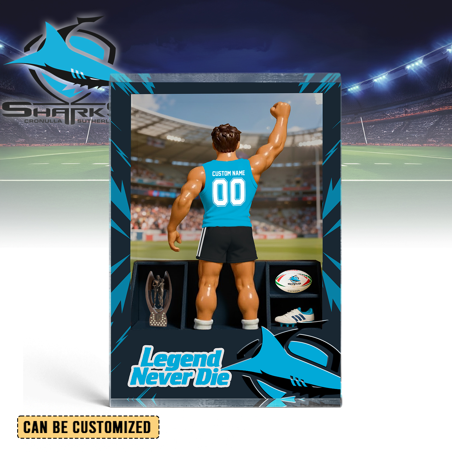 Auspiritmerch Cronulla-Sutherland Sharks Personalized Sports Acrylic Block Plaque Gift For Fans