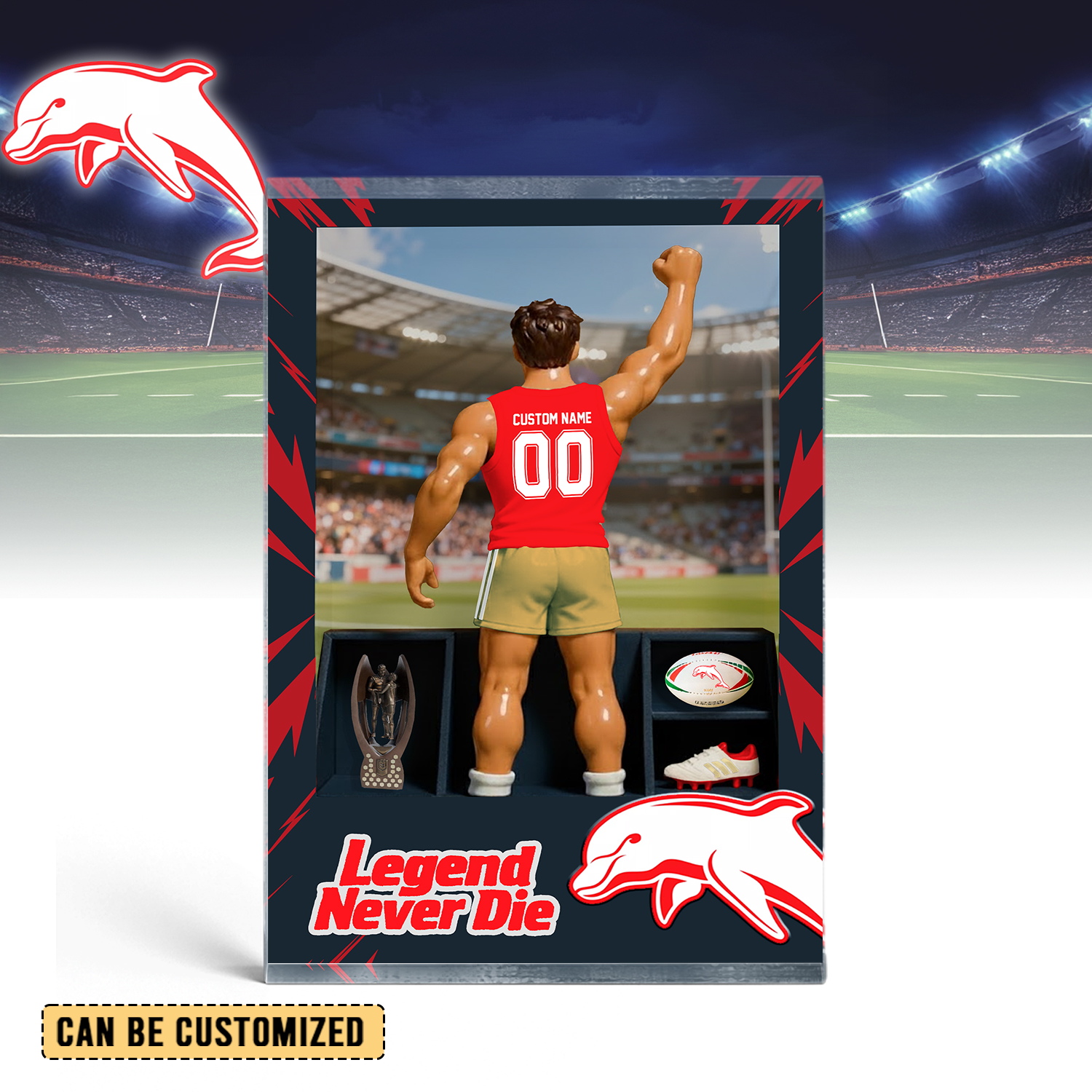 Auspiritmerch Dolphins Personalized Sports Acrylic Block Plaque Gift For Fans