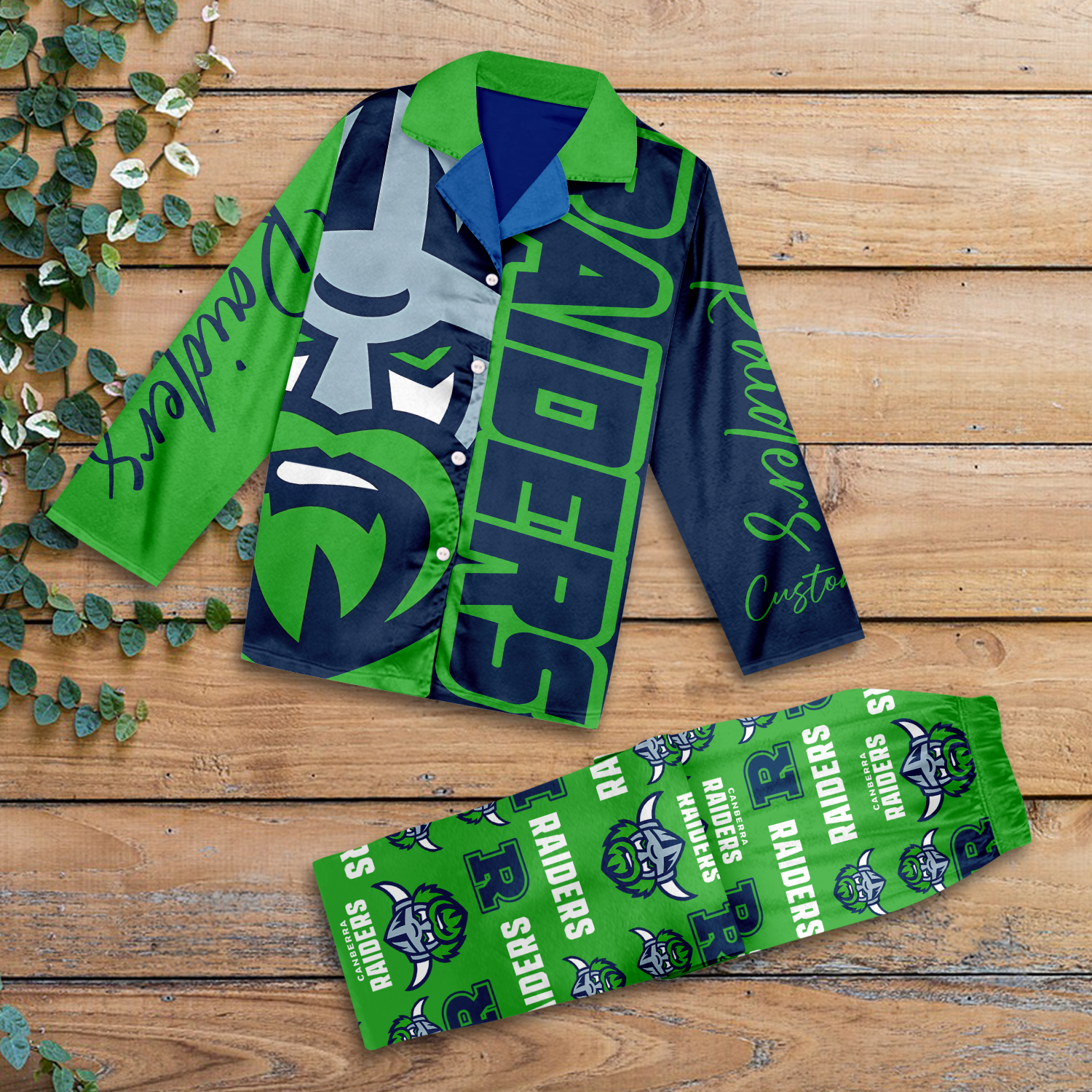 Auspiritmerch Canberra Raiders Personalized Long Pajamas Set Gifts For Fans